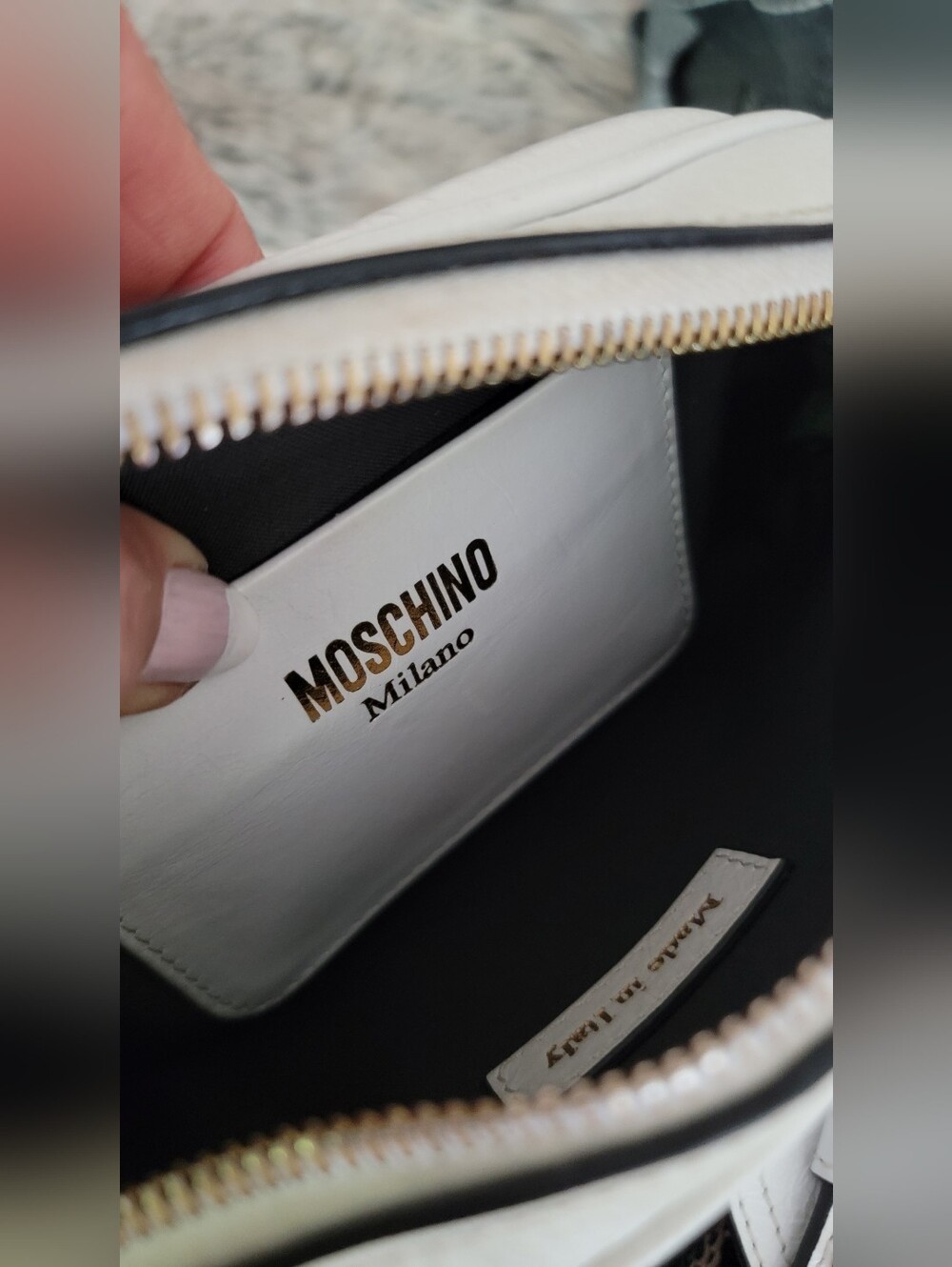 Authentic Moschino Leather Mini, Crossbody Bag. - Picture 5 of 16